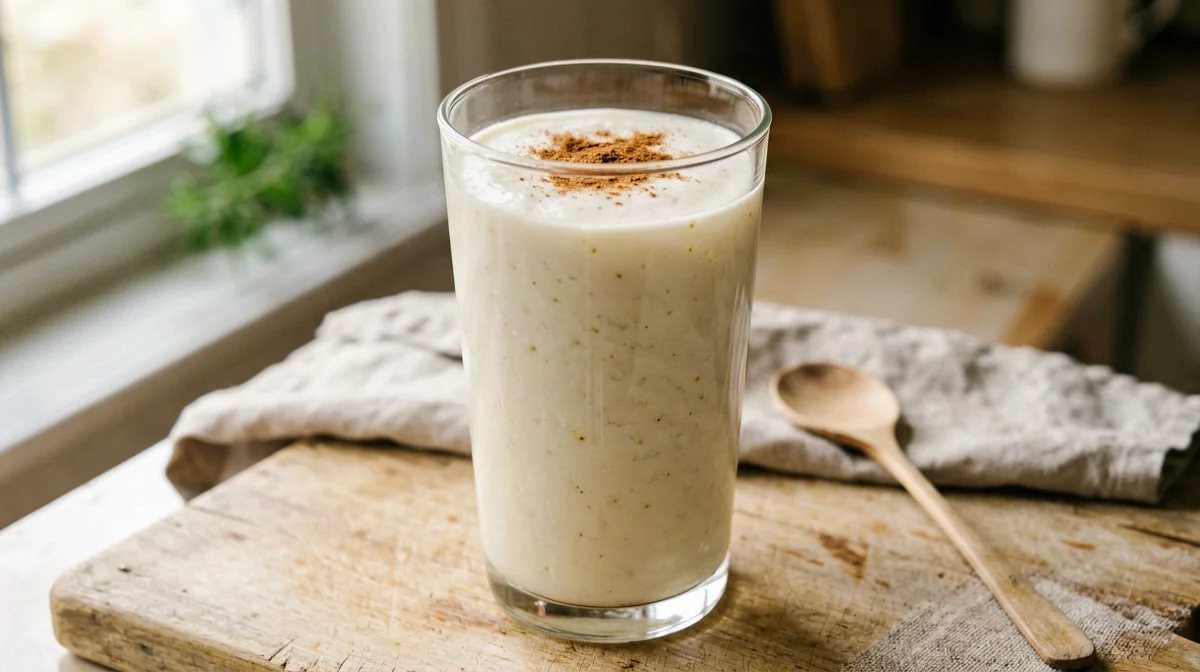 Pear, cinnamon and cottage cheese smoothie