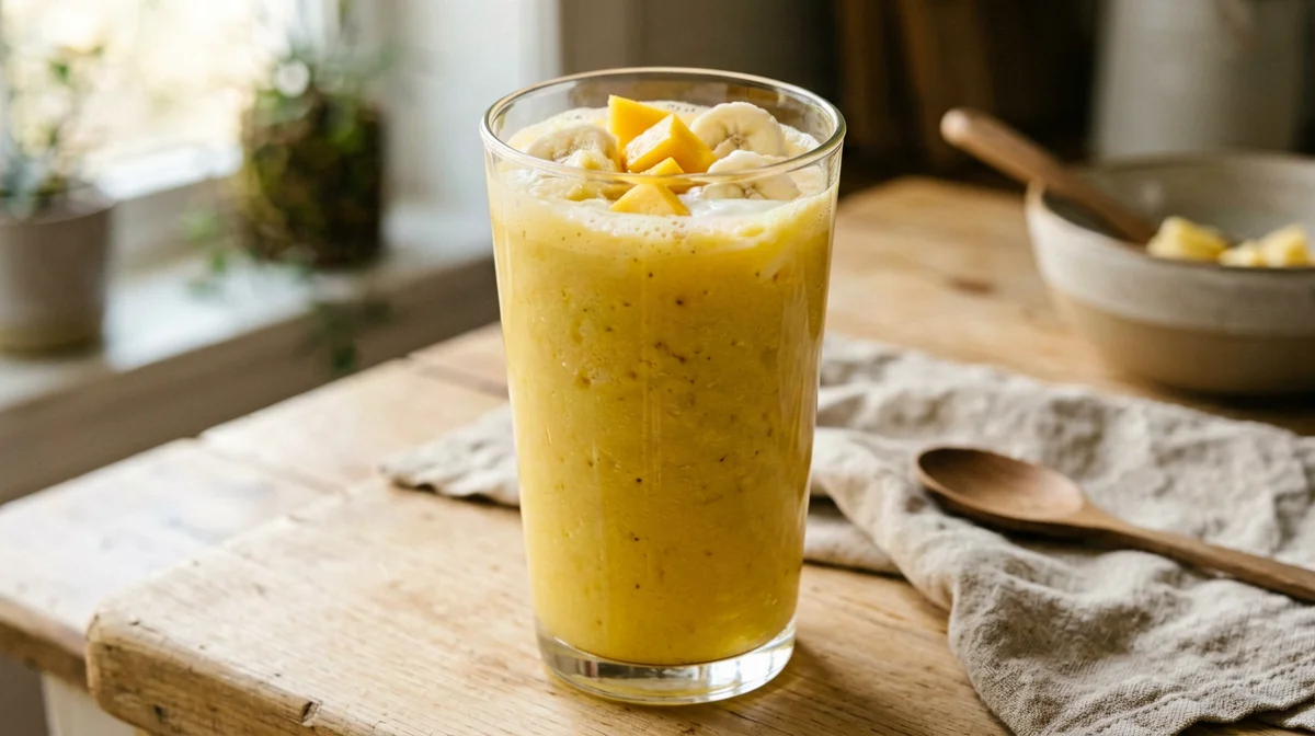 Frullato tropicale di ananas, mango e banana