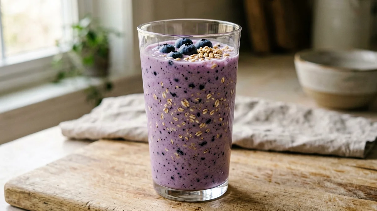 Frullato di mirtilli e avena al latte