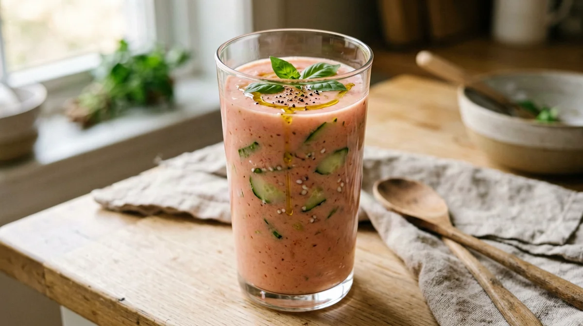 Frullato salato di pomodoro, cetriolo e kefir