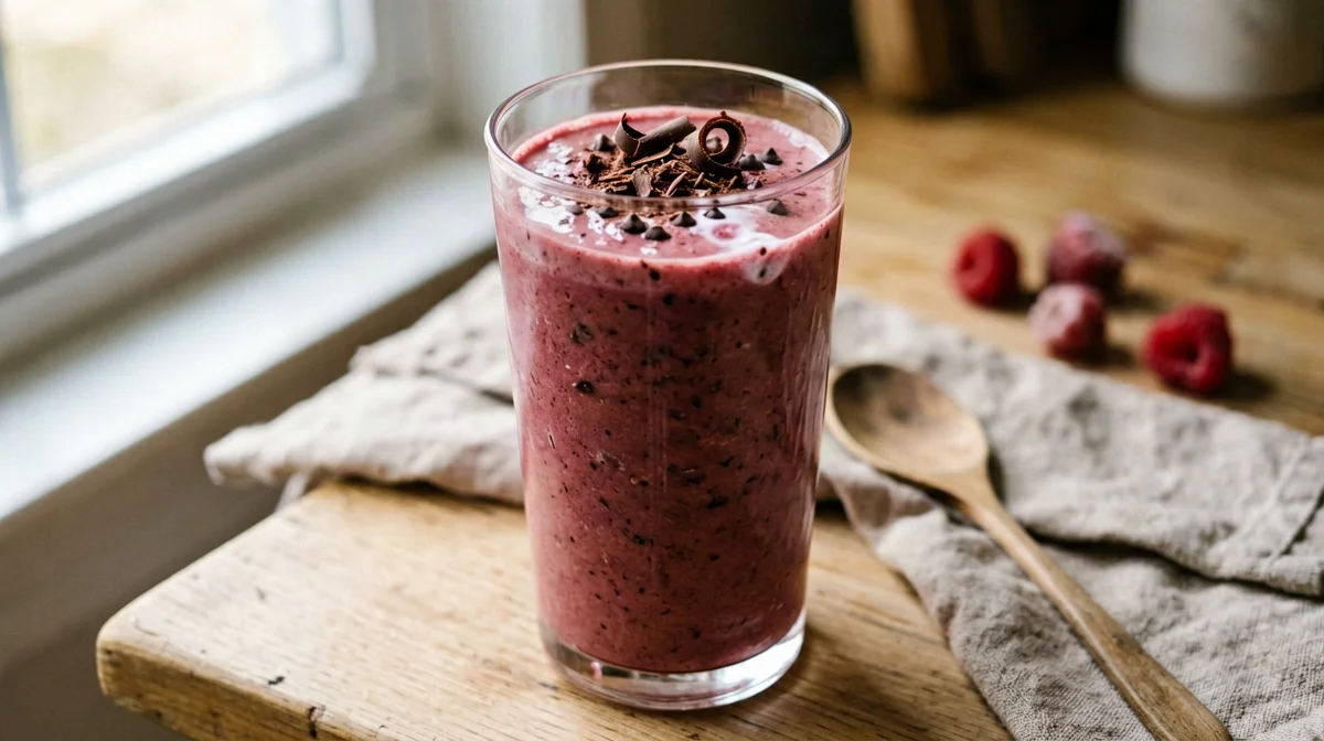 Raspberry dark chocolate smoothie