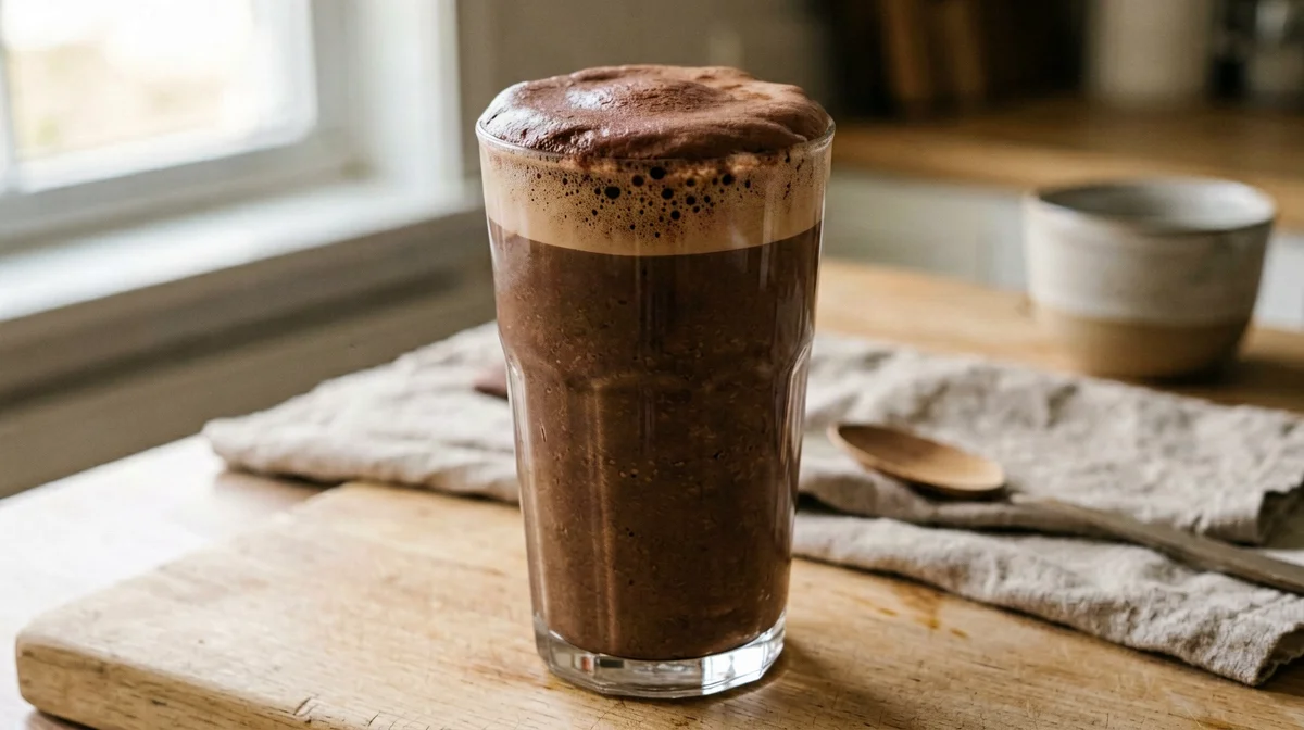 Shake vegano al cacao e burro di arachidi