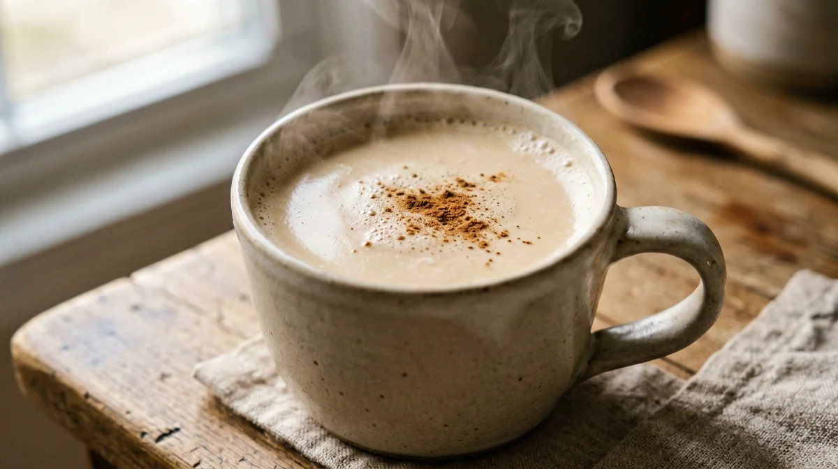Warm cardamom and clove soy drink