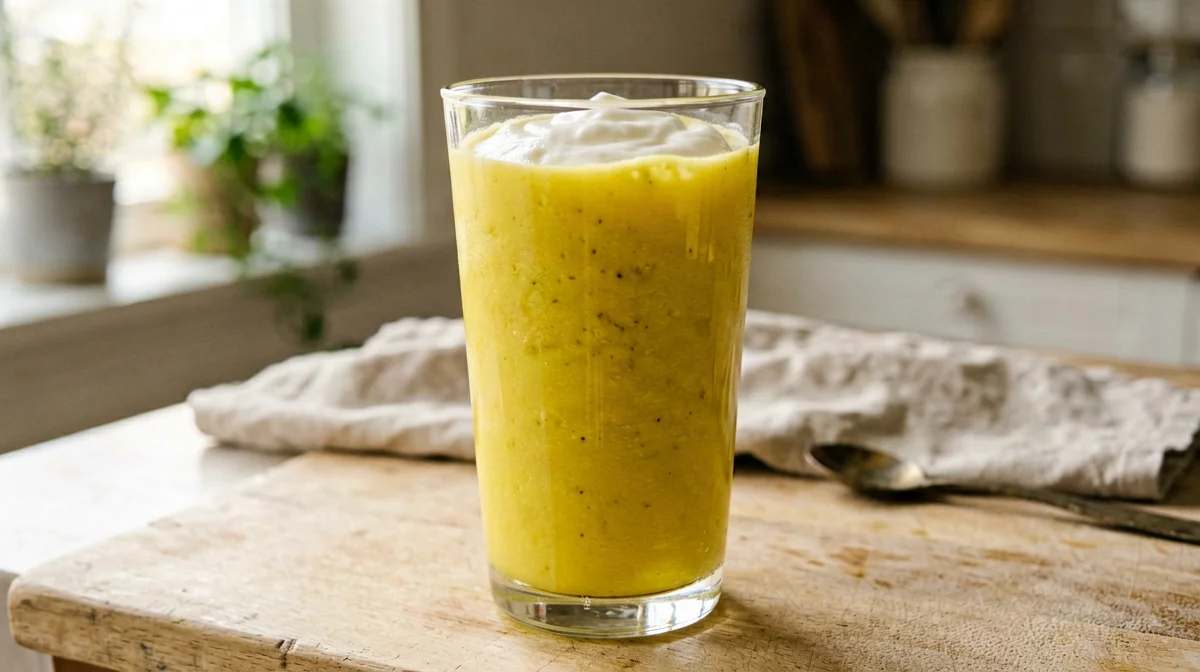 Mango and soy yogurt smoothie with lime