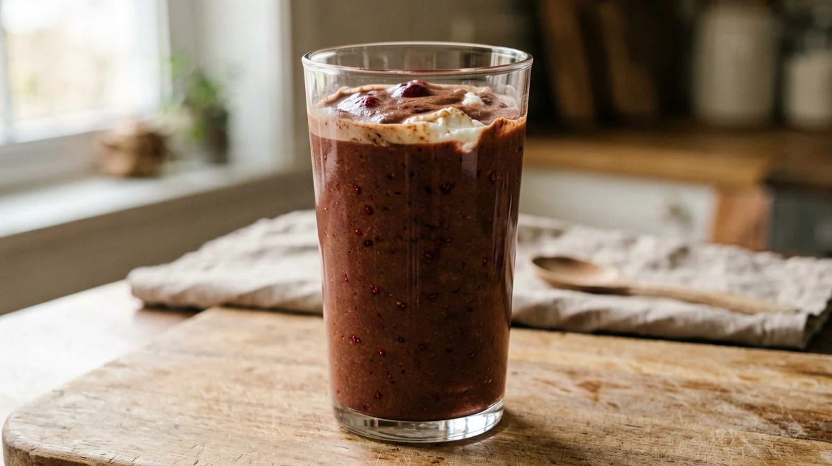 Frullato di lamponi e tofu setoso al cacao