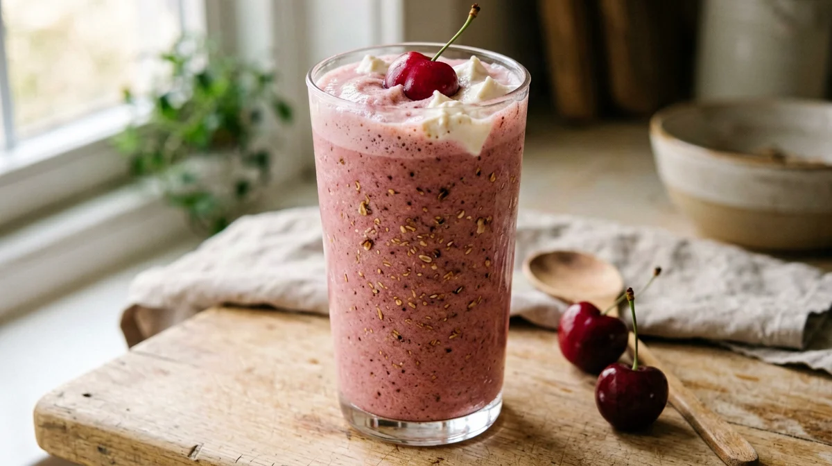Cherry, tofu and almond smoothie