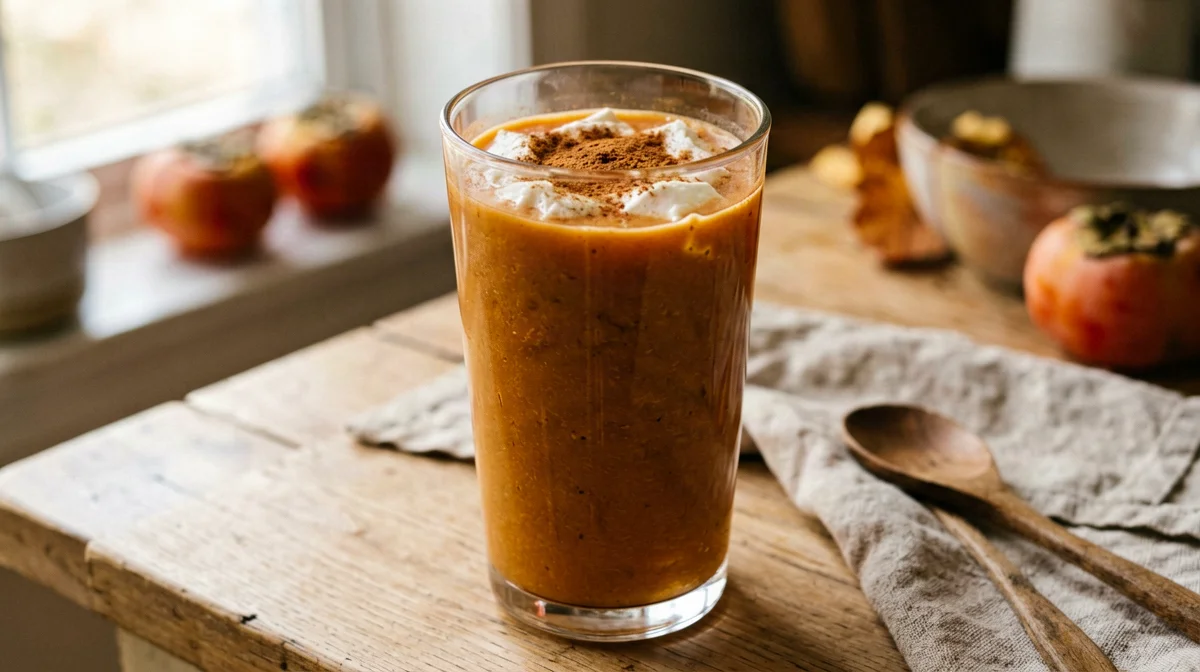 Persimmon cinnamon tofu smoothie