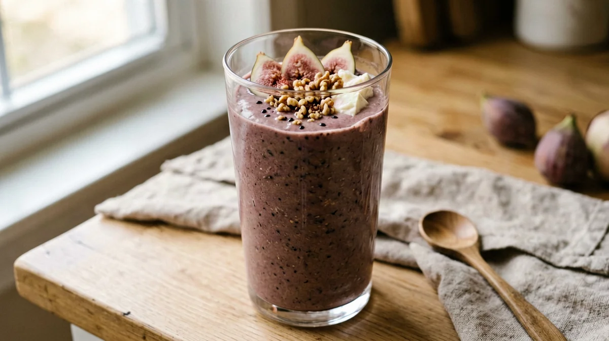 Fig and walnut soy smoothie