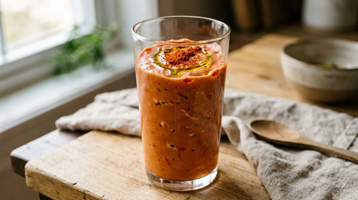 Savoury pepper and silken tofu smoothie