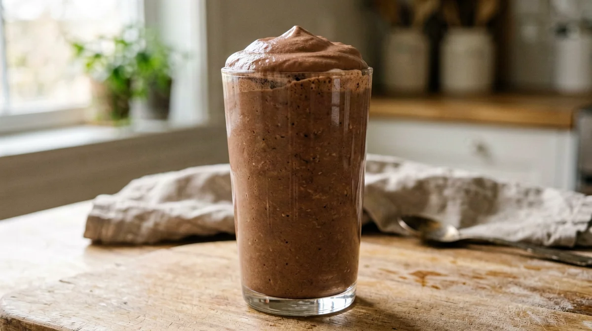 High-protein cocoa cottage cheese shake