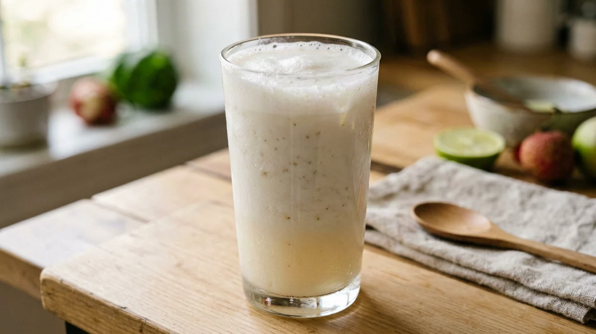 Lychee silken tofu smoothie with lime