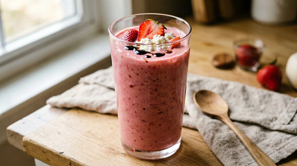 Frullato di fragole e quark all'aceto balsamico