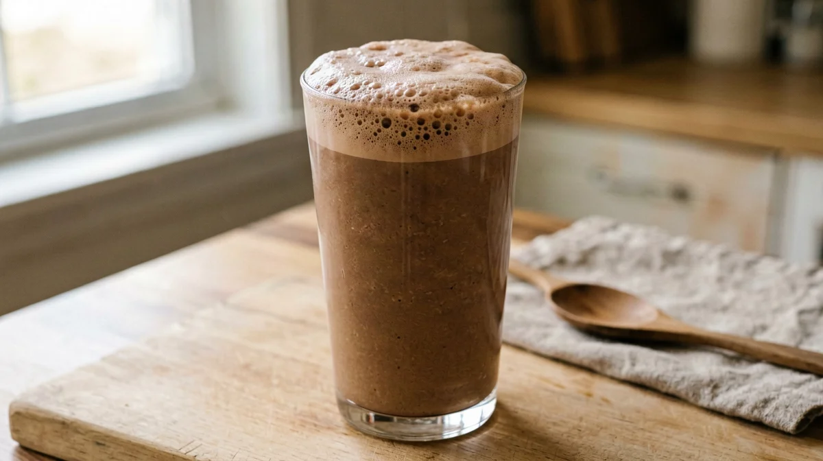 Frappè al cacao e burro di arachidi con yogurt greco