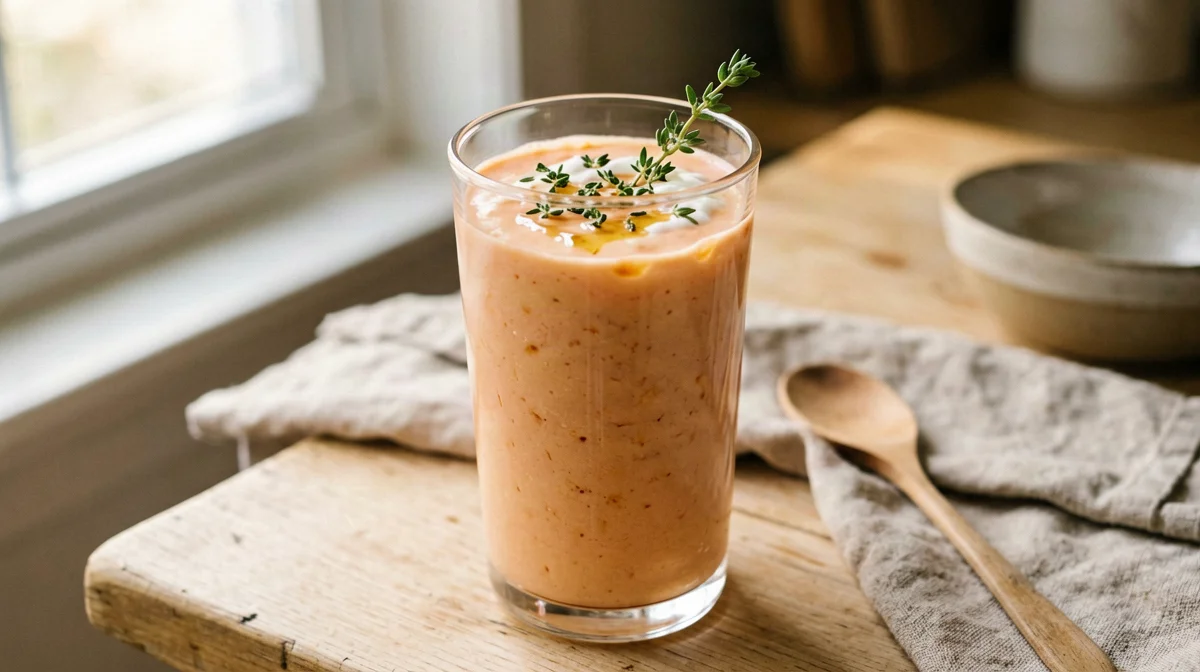 Peach, thyme and Greek yogurt smoothie