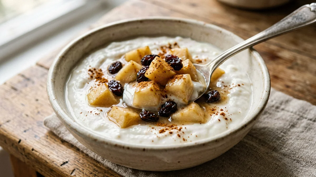 Skyr con mela cotta, uvetta e cannella