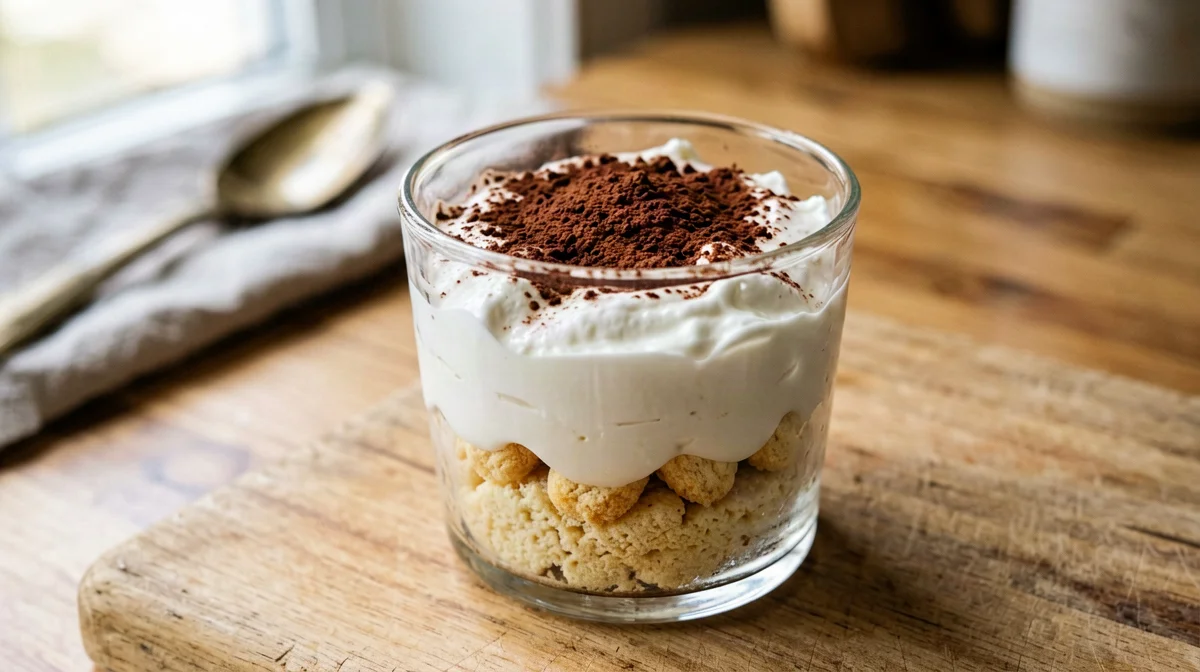Coppa di ricotta al cacao con savoiardo
