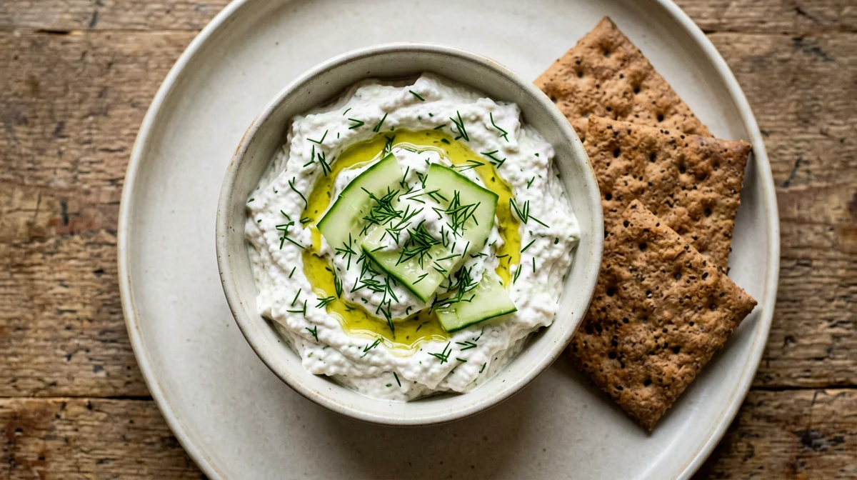 Tzatziki di skyr con crackers integrali
