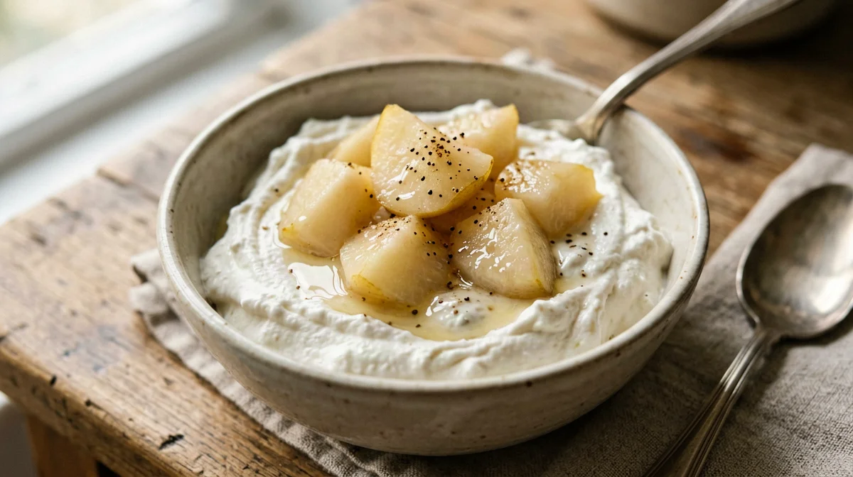 Ricotta light con pera al cardamomo