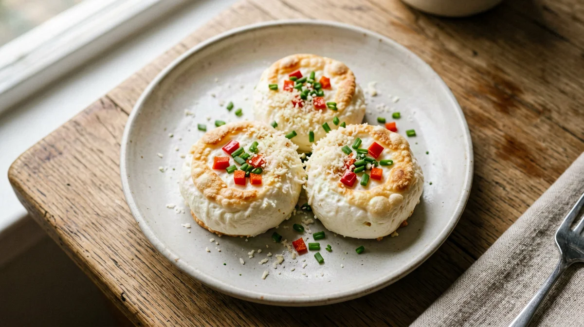 Egg white bites with peppers and chives