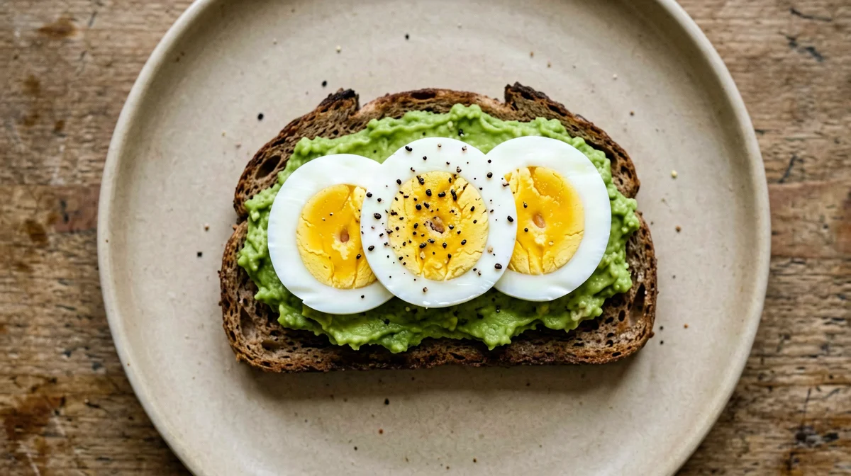 Uovo sodo e avocado su pane di segale