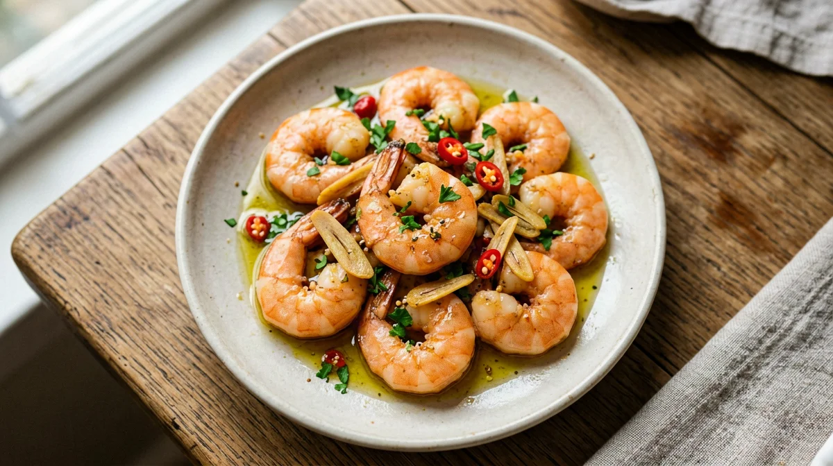 Garlic and parsley sautéed prawns