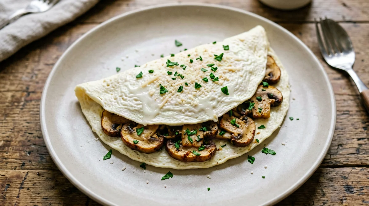 Omelette di albumi ai funghi champignon