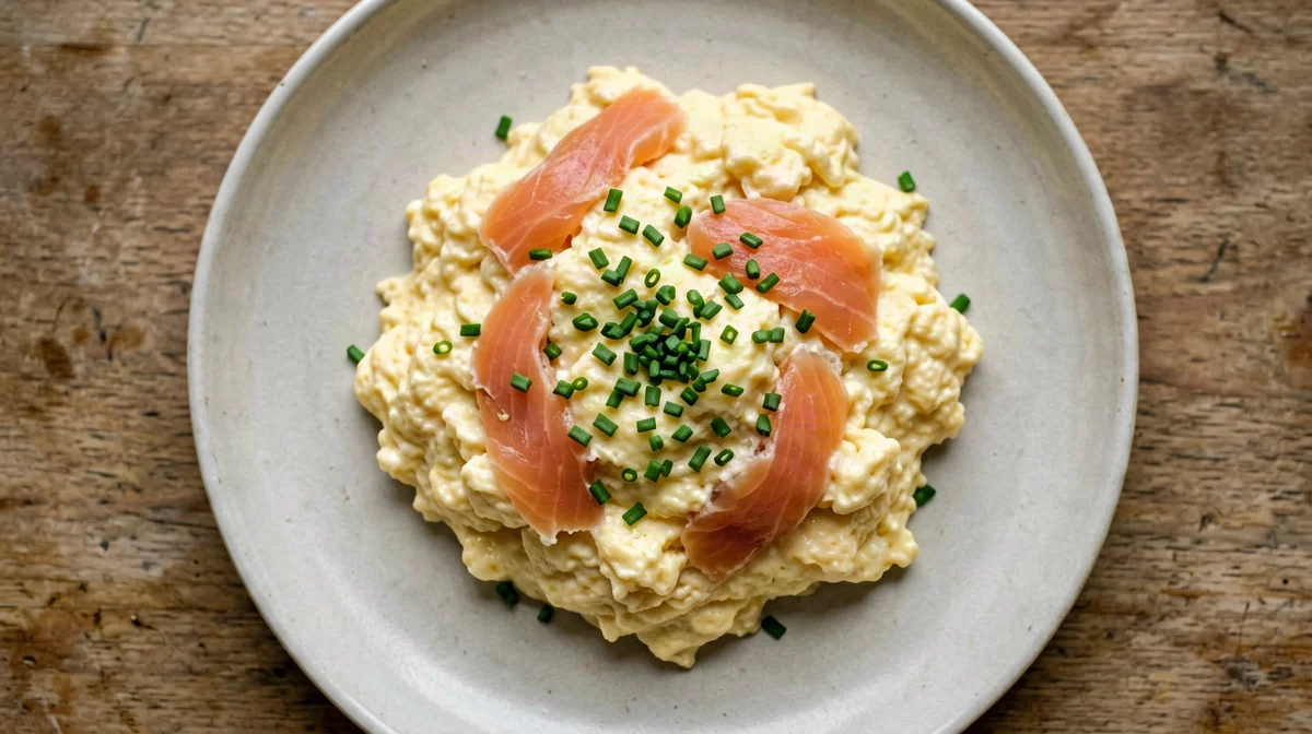 Scrambled eggs with smoked salmon