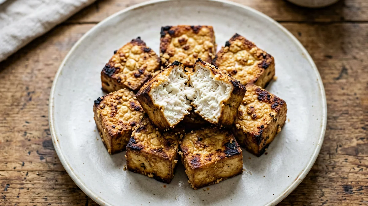 Crispy baked tofu with soy sauce