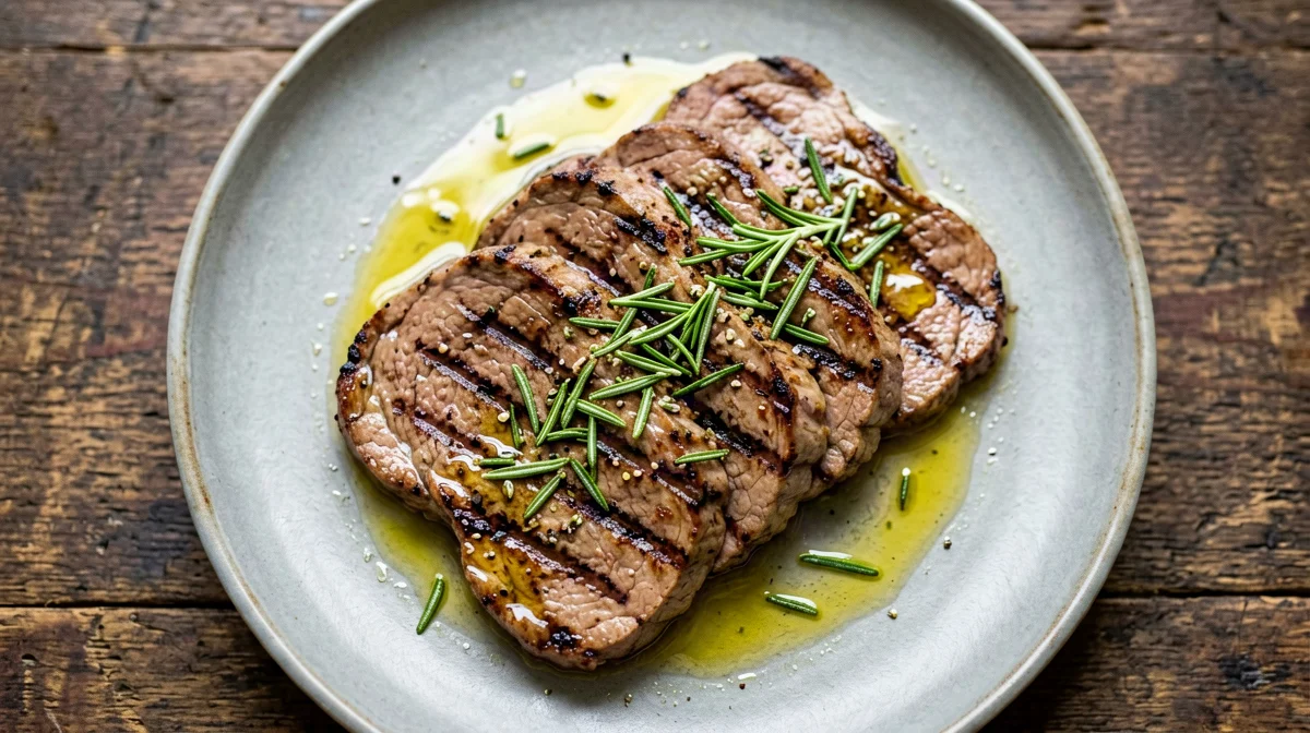 Seitan alla piastra con limone e rosmarino