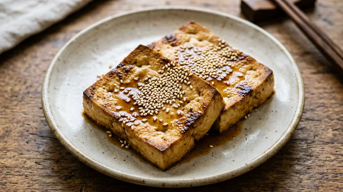 Miso and sesame baked tofu