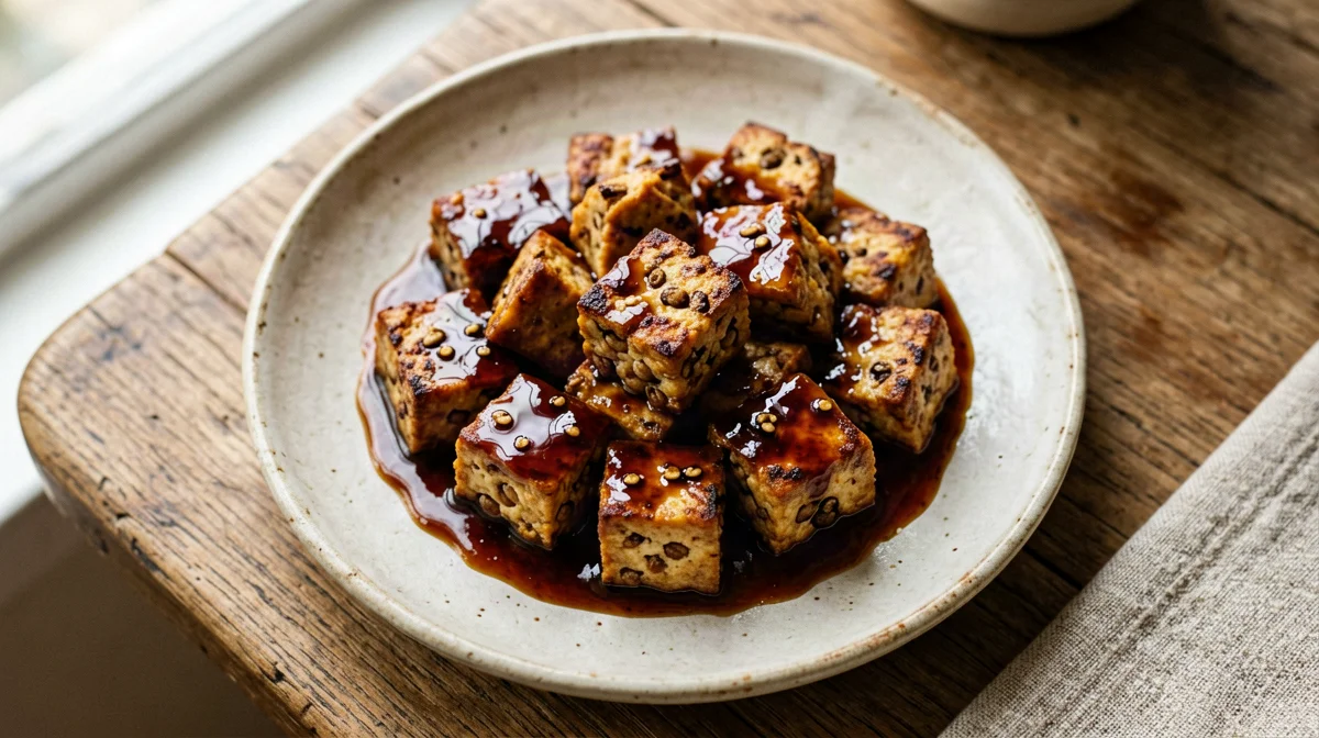 Bocconcini di tempeh in salsa barbecue