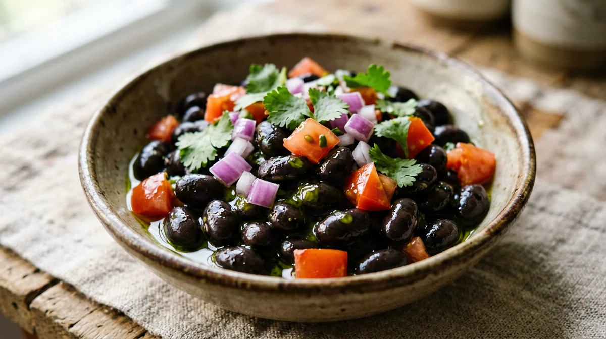 Black bean, tomato and lime cup