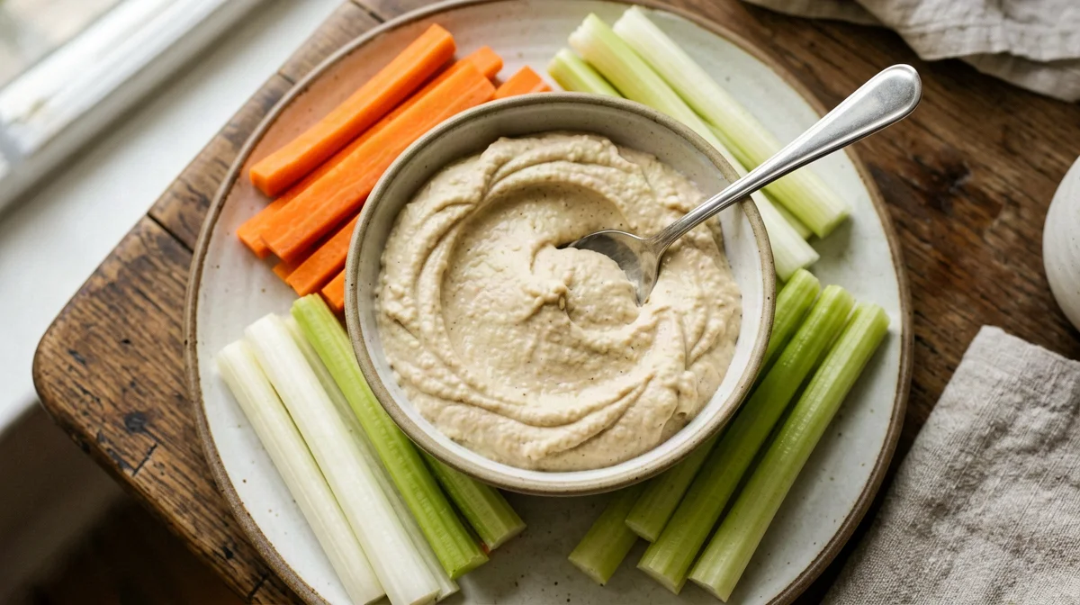 Hummus di ceci fatto in casa con crudité