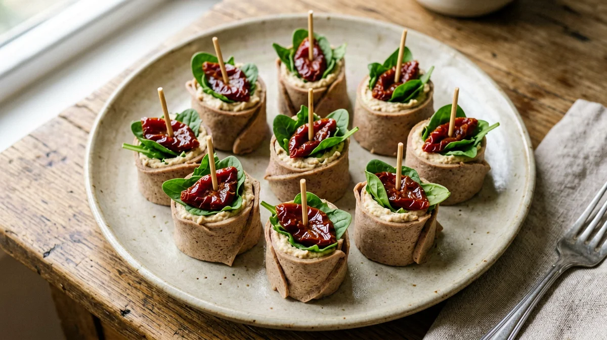 Involtini di seitan con rucola e pomodori secchi
