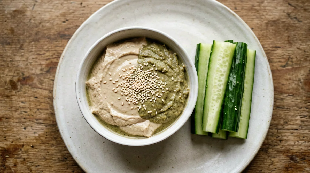Tofu miso dip with cucumber