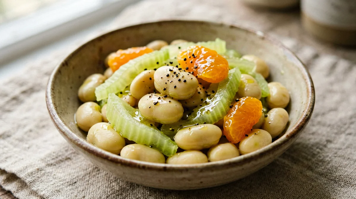 Lupini bean, celery and orange salad