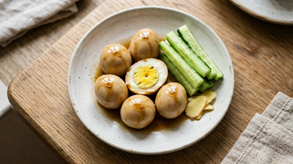 Tamari and ginger marinated quail eggs