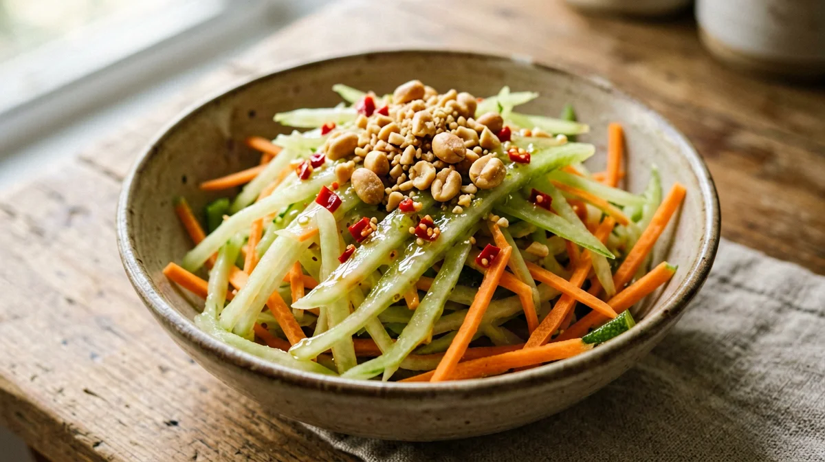 Thai papaya and carrot salad with peanuts