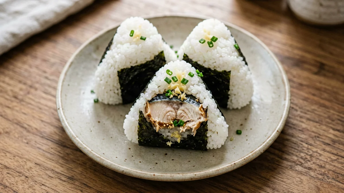 Mini onigiri allo sgombro e zenzero
