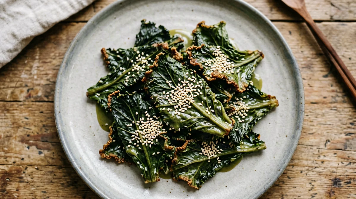 Chips di cavolo nero al miso e sesamo