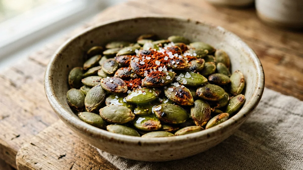 Lime and chilli toasted pumpkin seeds