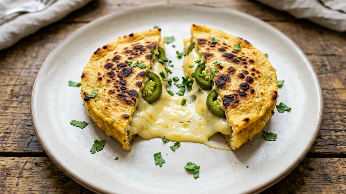 Mini quesadillas di mais con Monterey Jack e jalapeños