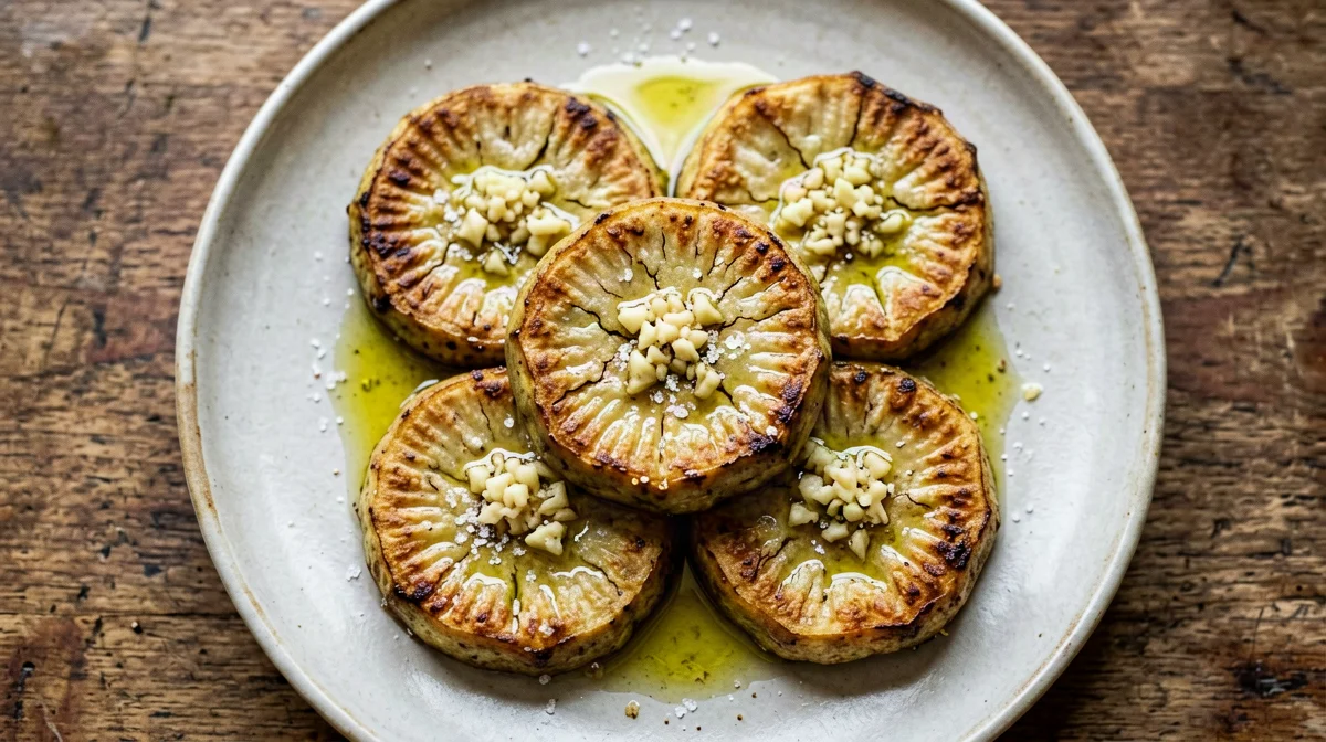 Tostones di platano al forno con salsa all'aglio e lime