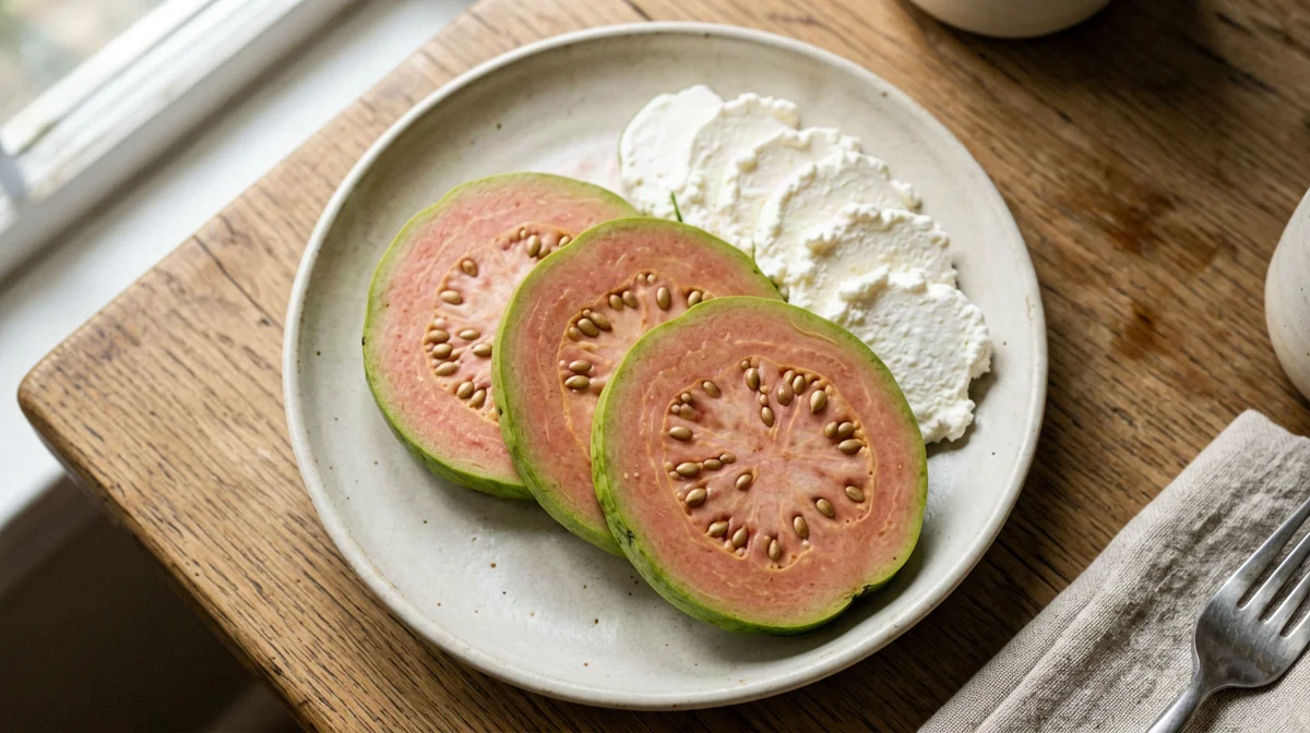 Guava slices with queso fresco