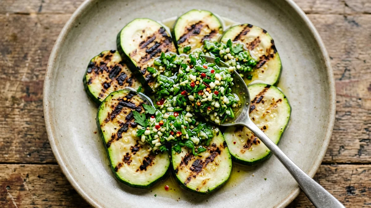 Zucchine grigliate con chimichurri al prezzemolo