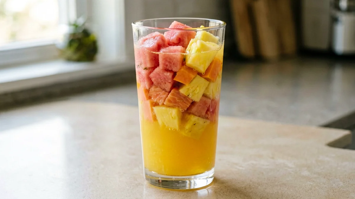 Salpicón colombiano di anguria, papaya e ananas