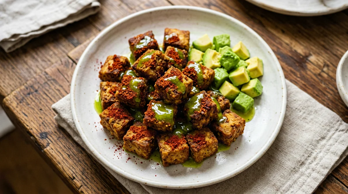 Chilli-lime tempeh bites with avocado