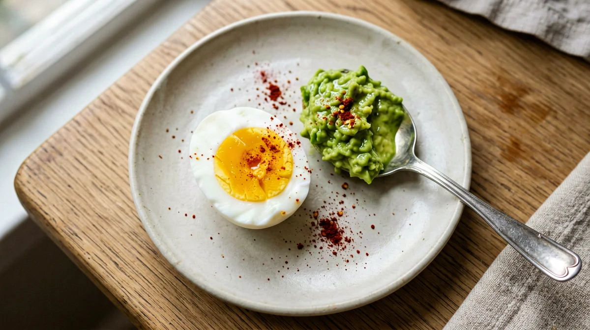 Uovo sodo con avocado, lime e peperoncino