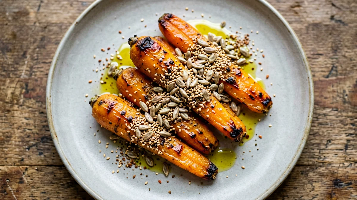 Dukkah senza frutta secca con carote al forno