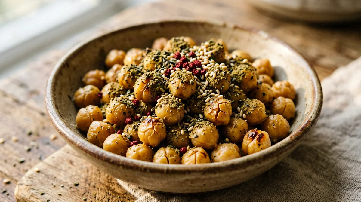 Crunchy roasted chickpeas with homemade za'atar